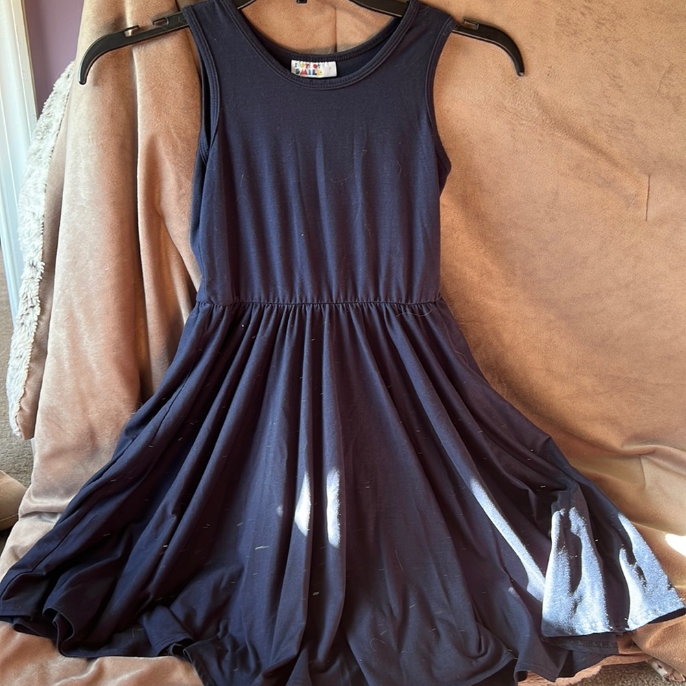 Dot dot smile navy blue tank dress size 7, excellent condition, girls